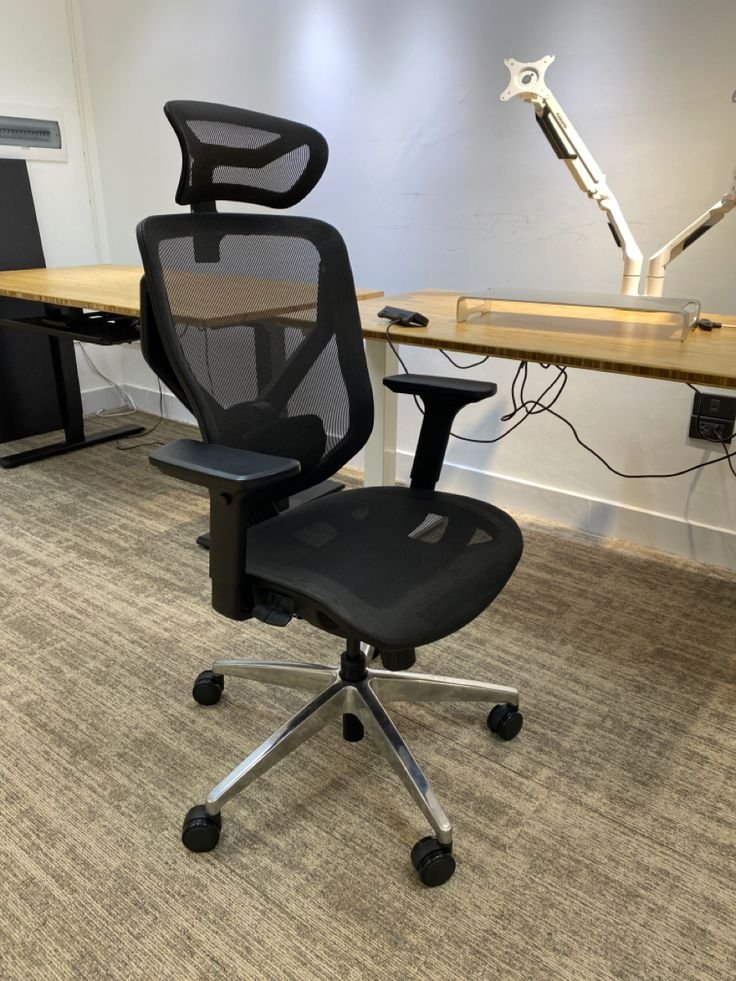 Premium office chair with head rest ,back support handle adjustments ,revolving ,moving chair